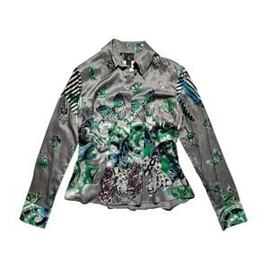 Tattoo Tiger Graphic silk shirt